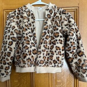 Leopard Print Faux Fur Jacket